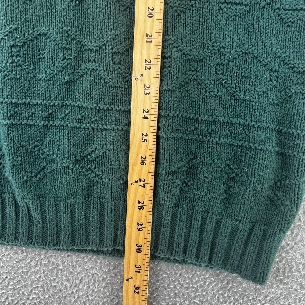 Vtg Britches Mens Sweater L Green Cable Knit USA Crewneck Heavyweight Granpacore - Picture 9 of 14